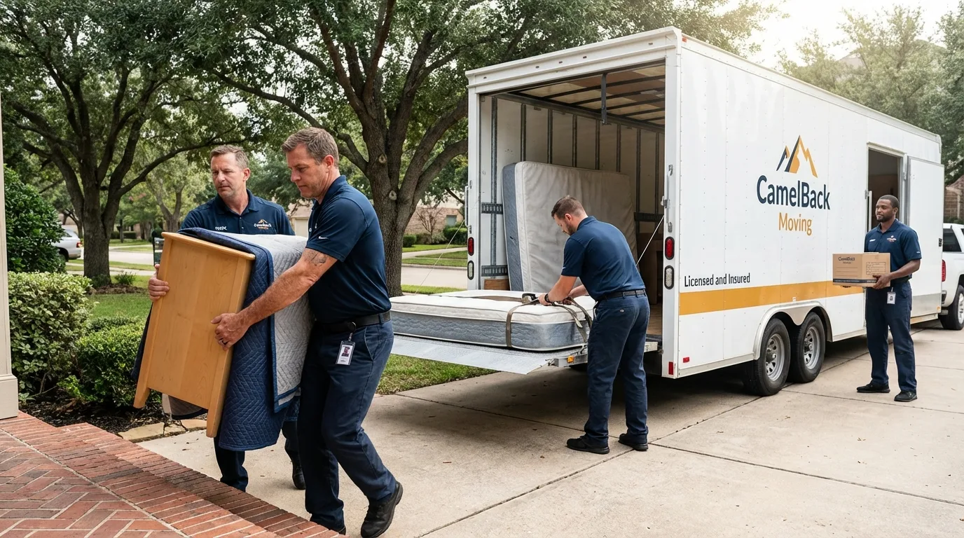 Crew loading residential truck for cross-state move from Walla Walla, WA