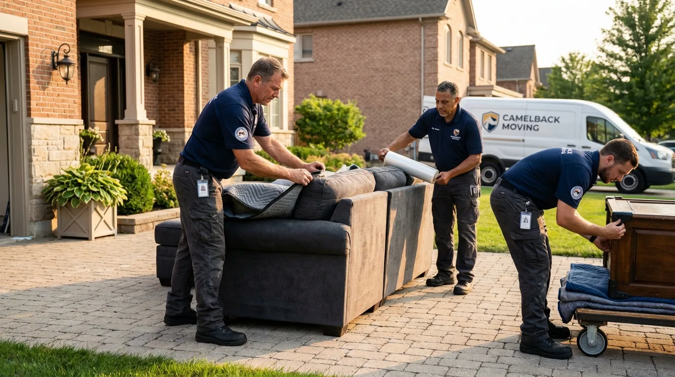 Large estate moving crew wrapping furniture in Walla Walla, WA
