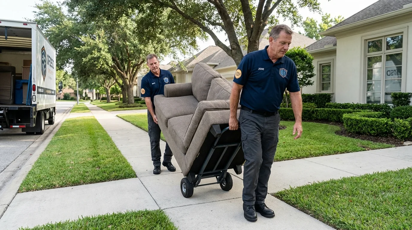Local residential moving crew loading furniture in Walla Walla, WA